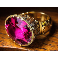 Pharaoh's Ruby Glory 22K Gold Ring