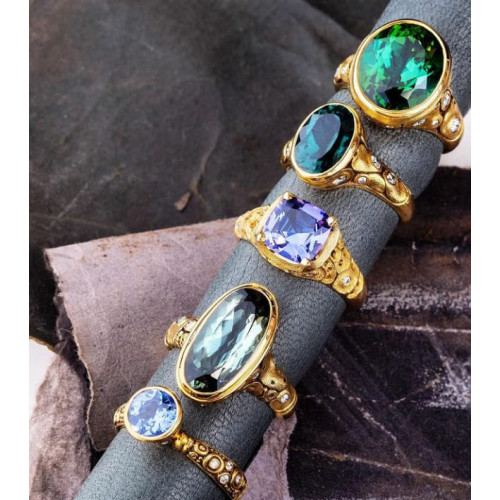 The Celestial Jewels: 22K Gold Rings with Exotic Gemstones