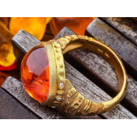 Golden Dawn 22K Gold Ring with Kashmir Yellow Sapphire