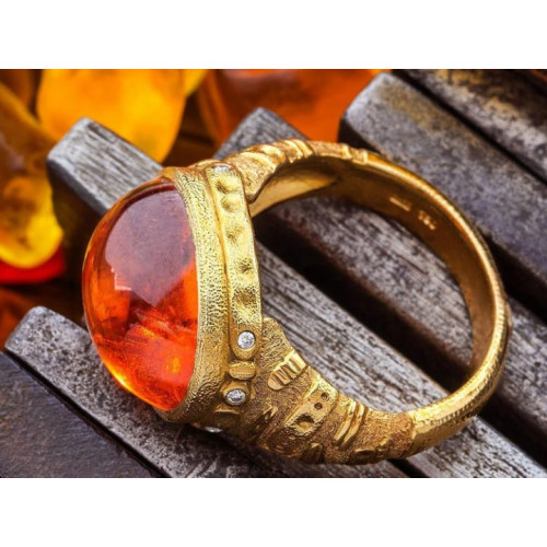 Golden Dawn 22K Gold Ring with Kashmir Yellow Sapphire