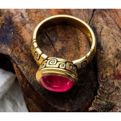 Crimson Majesty 22K Gold Ring with Kashmir Ruby