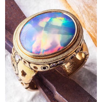 Eternal Depths 22K Gold Ring with Rare Opal from 1556 Meters Below